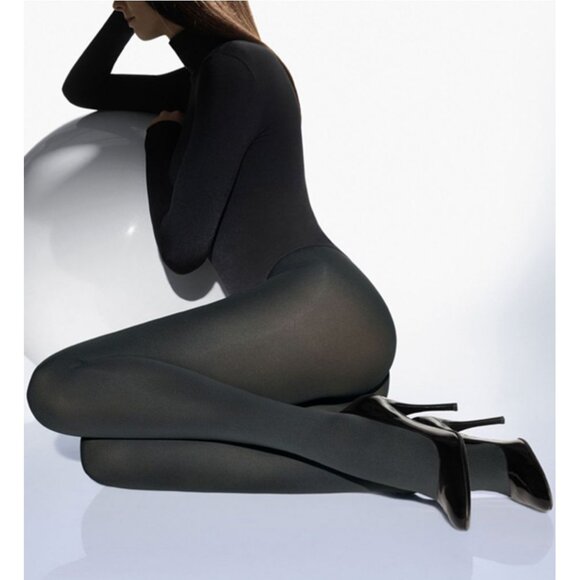 Wolford Mat Opaque 80 Denier Tights Pantyhose Socks Dark Gray Anthracite XL - Picture 1 of 16